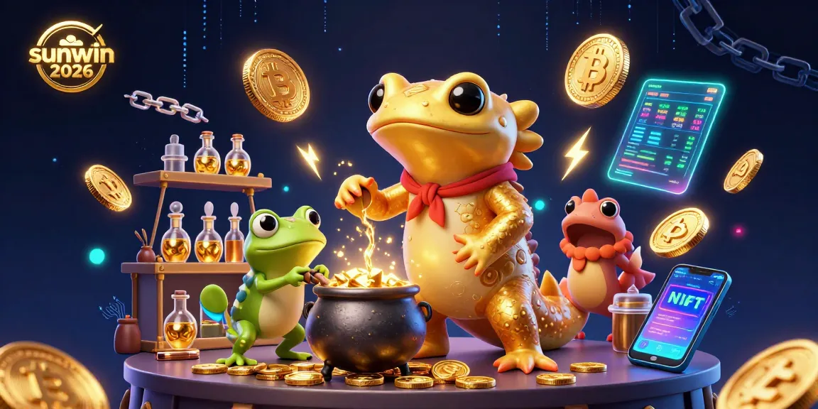 Experience exciting wins at sunwin 2026 with vibrant casino action featuring a golden salamander and crypto coins.