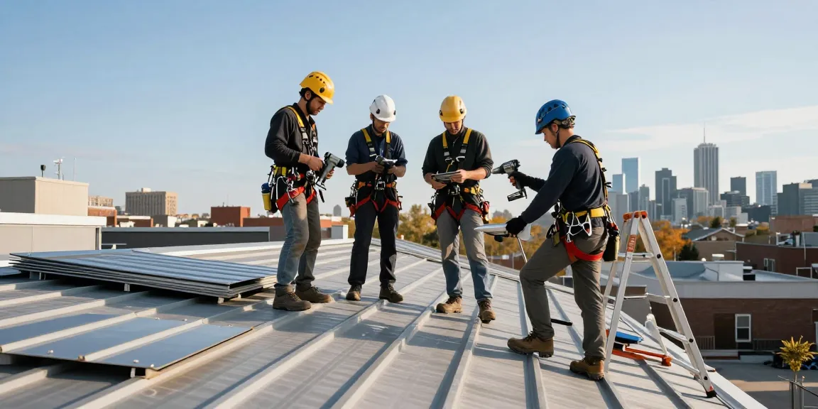 Professional roofers installing metal roofing in Toronto; click here to get your estimate.
